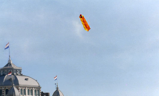 Brandarisvlieger boven Scheveningen
