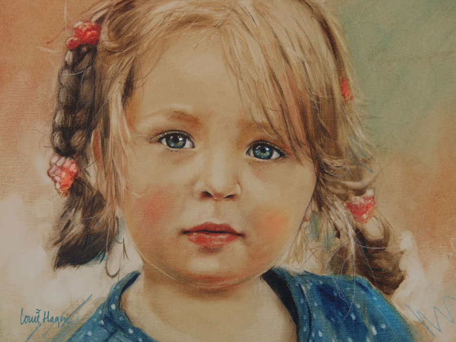 Kinderportret in olieverf