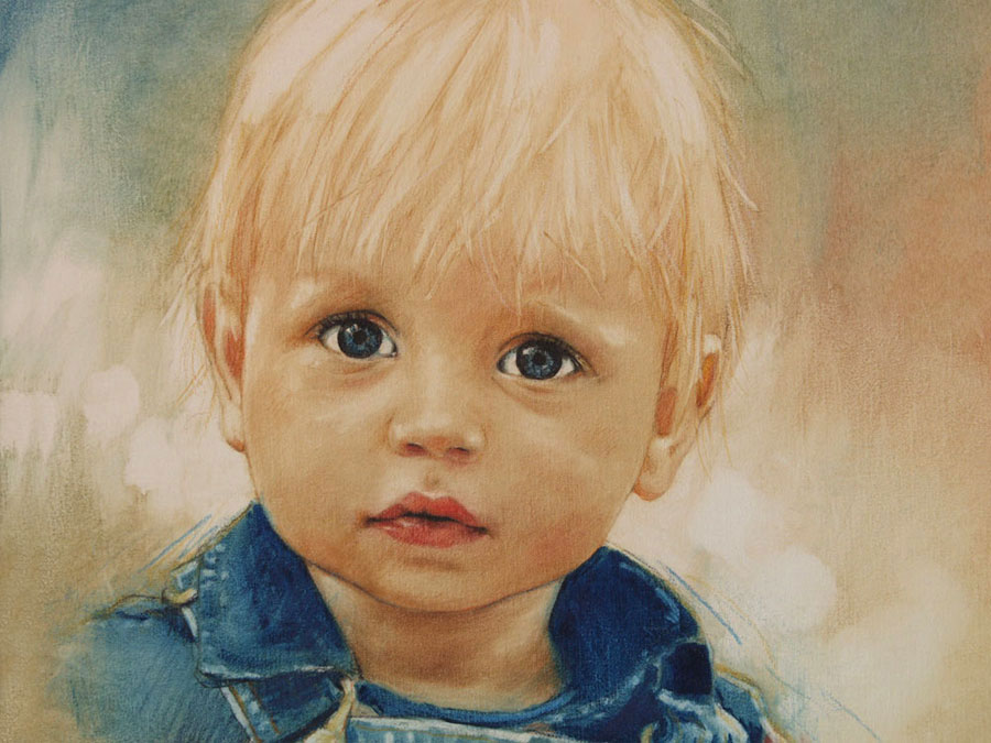 Kinderportret in olieverf