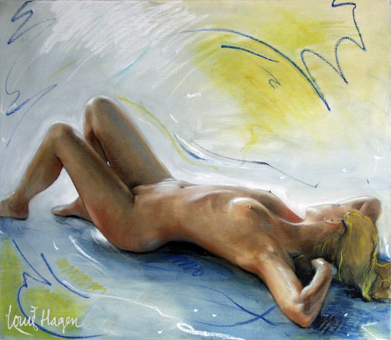 Olieverf schilderij: Naakt