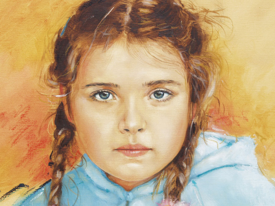 Kinderportret in olieverf