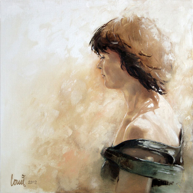 portret in olieverf van Annemarie Lanting door Louis Hagen