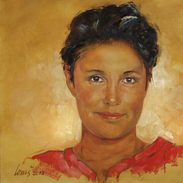 portret in olieverf van Marjorie Elfinia Maria Girigorie