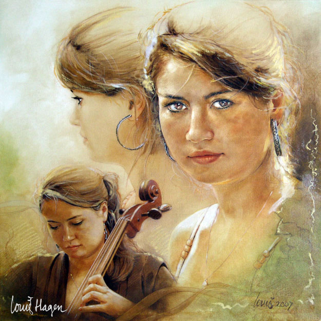 portret schilderij in olieverf van Alies