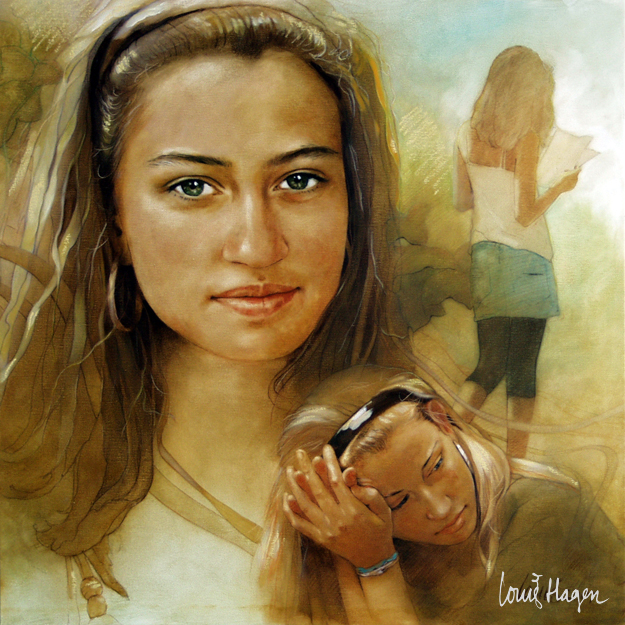 portret schilderij in olieverf van Joanne