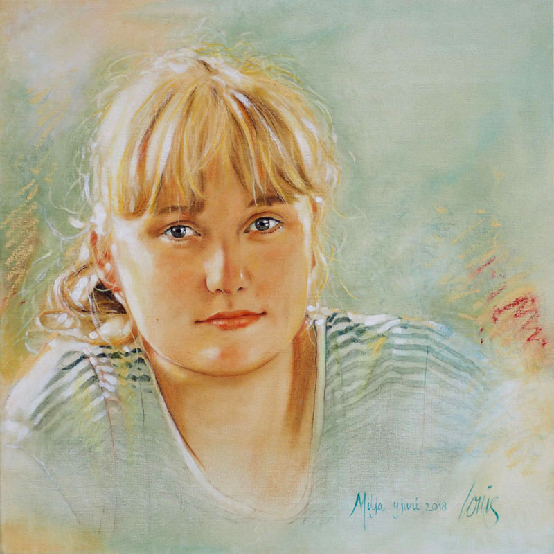 Portret schilderij Milja 