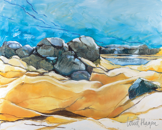 Olieverf schilderij: Zandnaakt